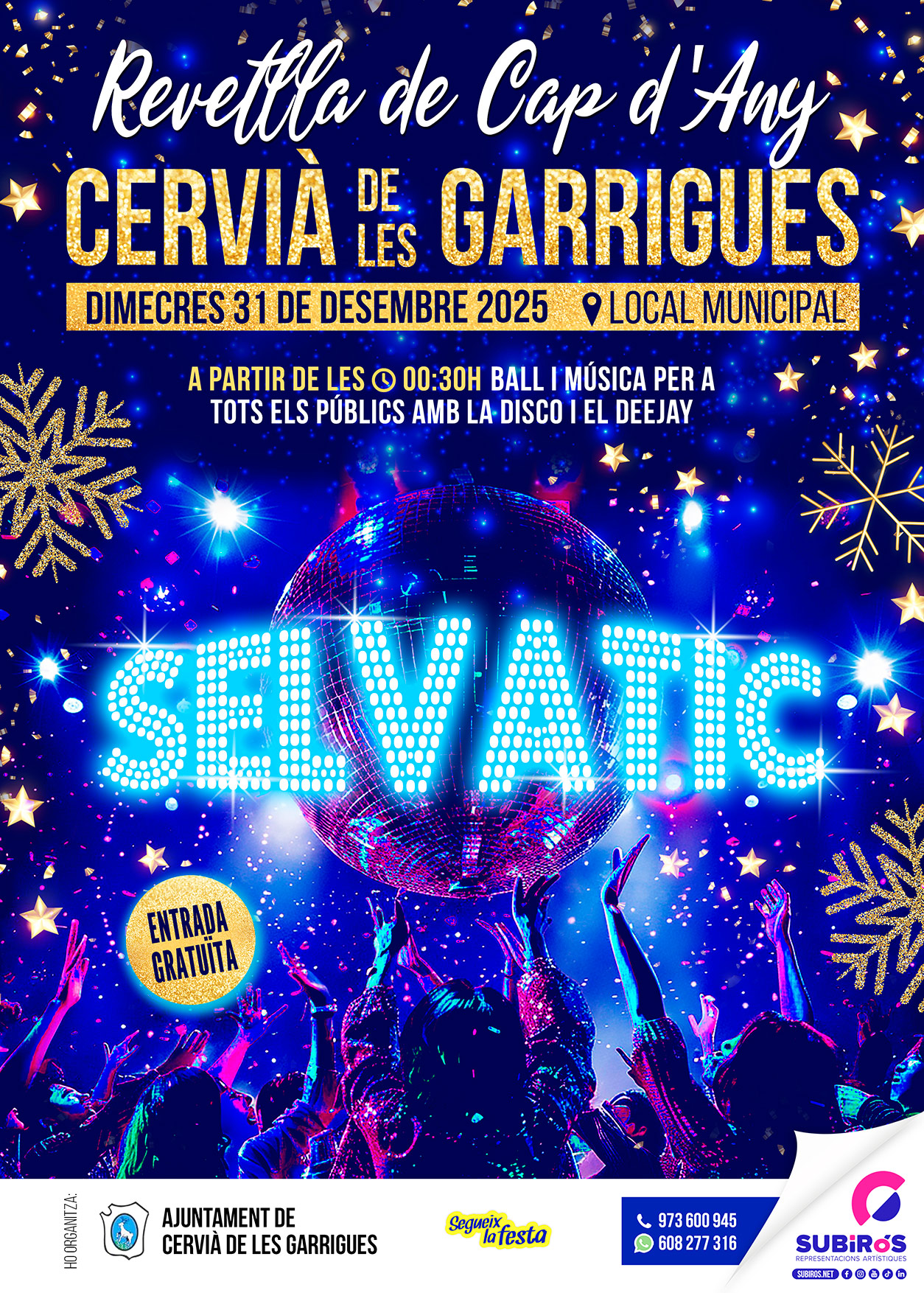 CERVIÀ DE LES GARRIGUES-REVETLLA DE CAP D’ANY 2025